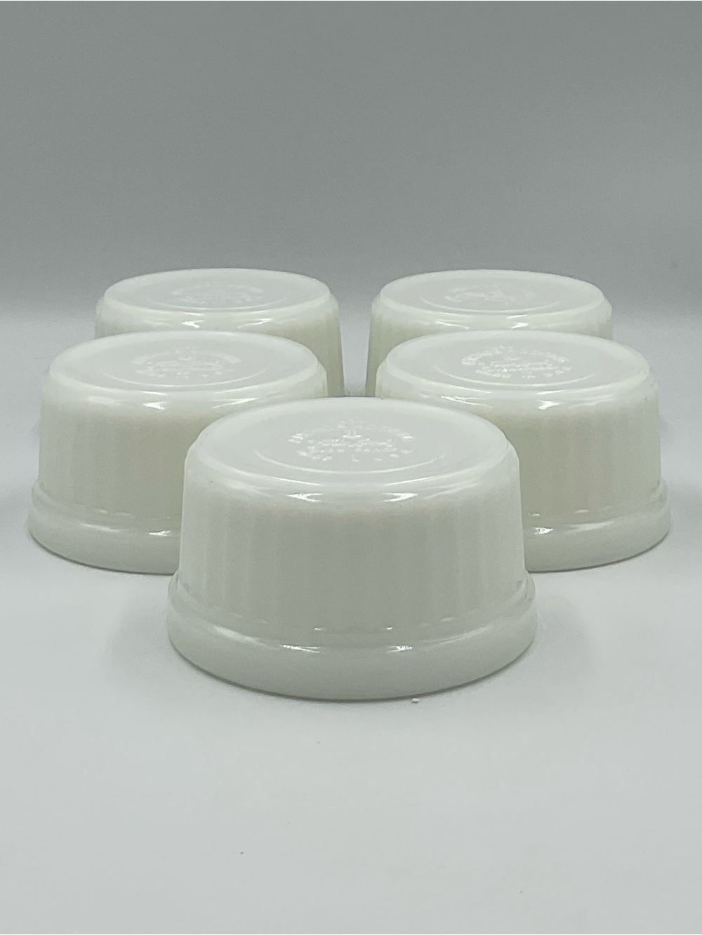 Vintage Anchor Hocking Fire-King White Milk Glass Oven-Safe Ramekins - Set of 5 - Picture 5 of 7